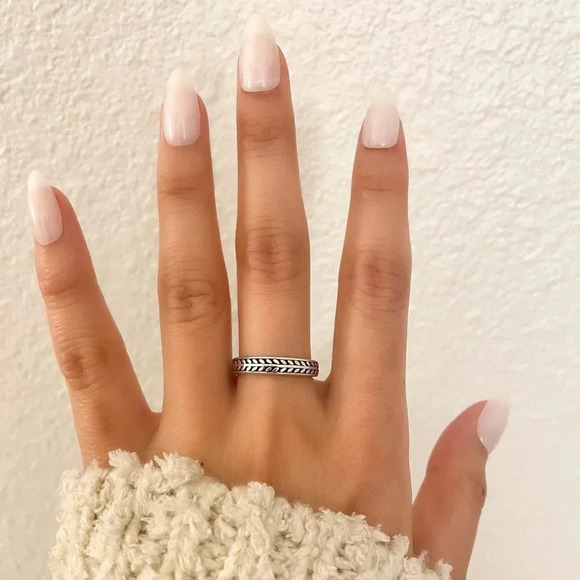 925 Sterling Silver Vintage Ring Dainty Minimalist Ring Band Resizable Ring - Picture 2 of 6